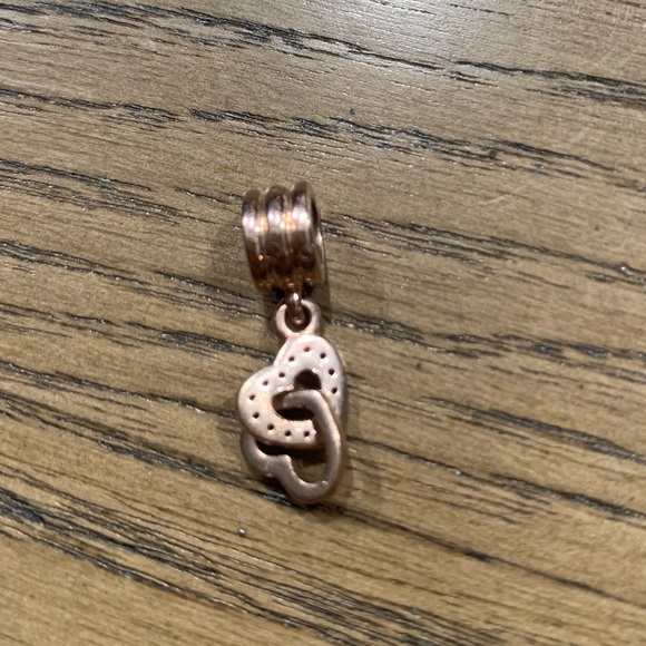 Pandora Interlocking Hearts Dangle Charm Rose Gold - Picture 3 of 5